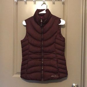 Eddie Bauer Maroon Vest Down Small